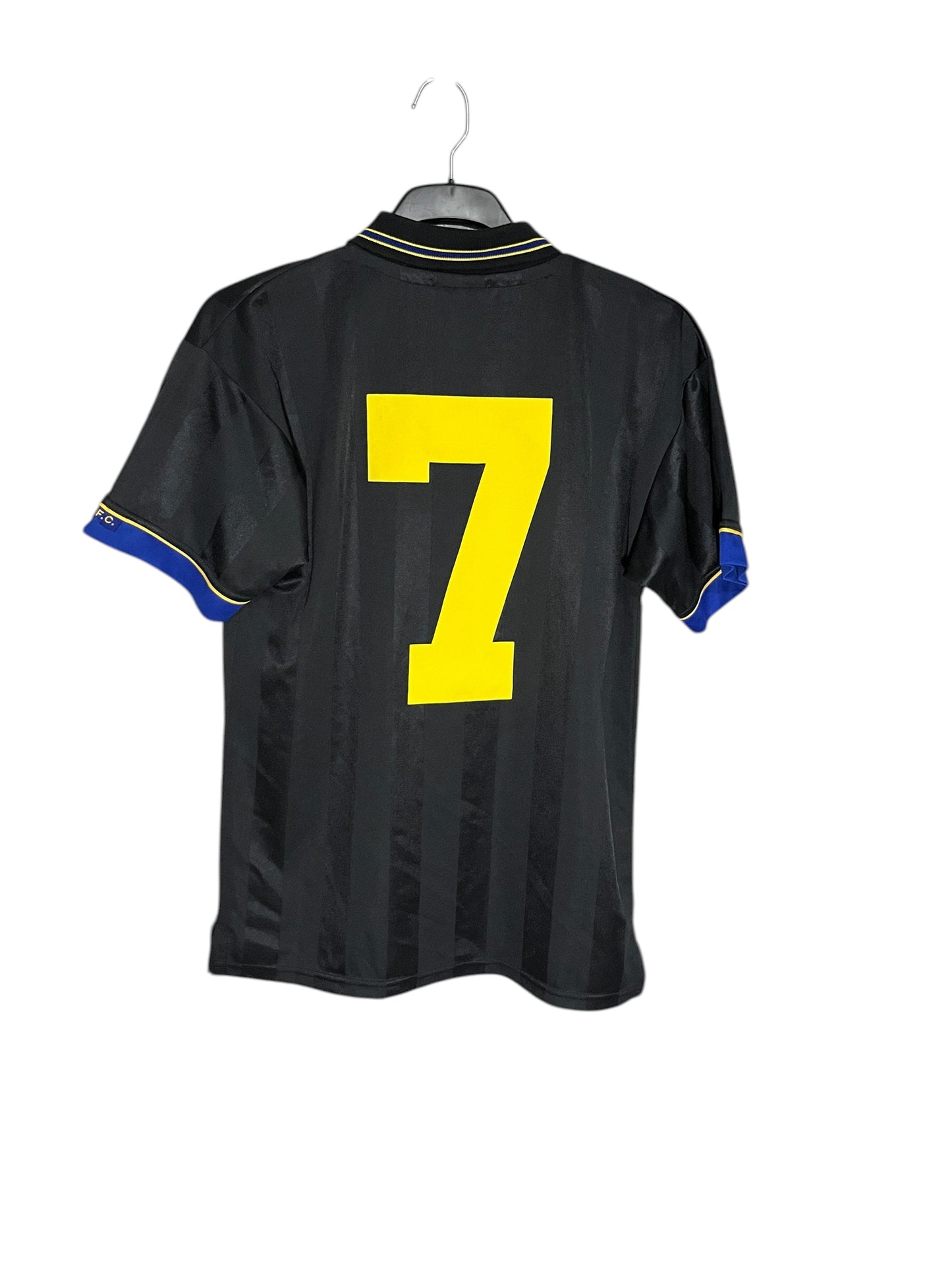 Manchester United 1992–93 Away Shirt – Black “Sharp Viewcam” Retro Jersey